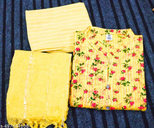 ,,Women Dresses “Yellow Floral Printed Cotton,,Kurtiwith Pant &,,Dupatta Set,,for Women”Stylish Ethnic Wear,, Kurta Set,,Daily,Fastive,& Wadding Occasions Under 350 XS to 5XL size - MC-FASHIONS.COM