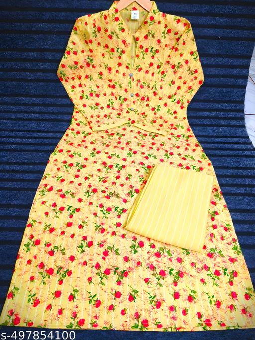 ,,Women Dresses “Yellow Floral Printed Cotton,,Kurtiwith Pant &,,Dupatta Set,,for Women”Stylish Ethnic Wear,, Kurta Set,,Daily,Fastive,& Wadding Occasions Under 350 XS to 5XL size - MC-FASHIONS.COM
