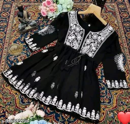 WHITE EMBROIDERED SOFT WOMEN'S WESTERN TOP & TUNICS - MC-FASHIONS.COM