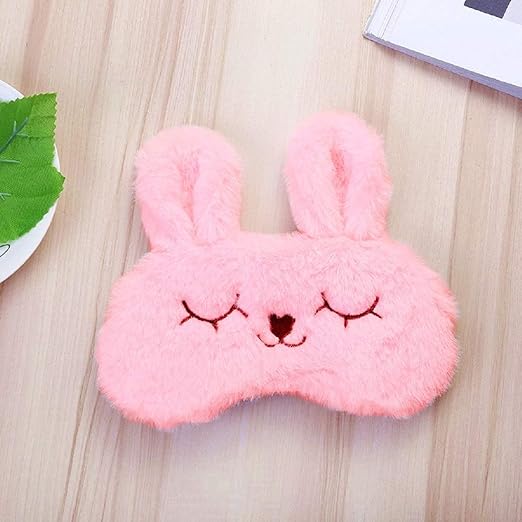 Sleeping Cute Fur Eye Mask Cartoon Blindfold for Men Women Girl Boy - Pack of 1 - Royal Basket