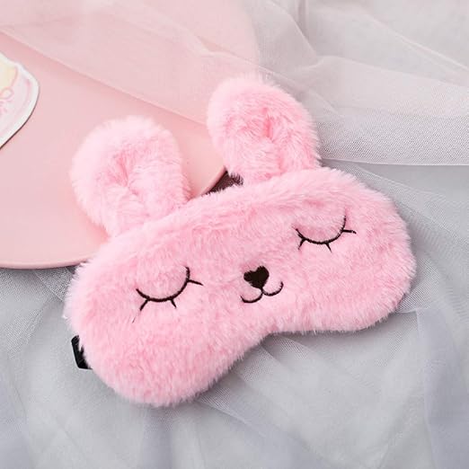 Sleeping Cute Fur Eye Mask Cartoon Blindfold for Men Women Girl Boy - Pack of 1 - Royal Basket