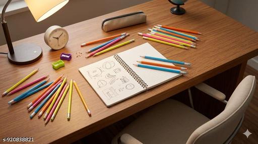 Neon Series HB Graphite Pencils (Pack of 20) with 2 Bonus Sharpeners - Smooth Writing Kit - Royal Basket