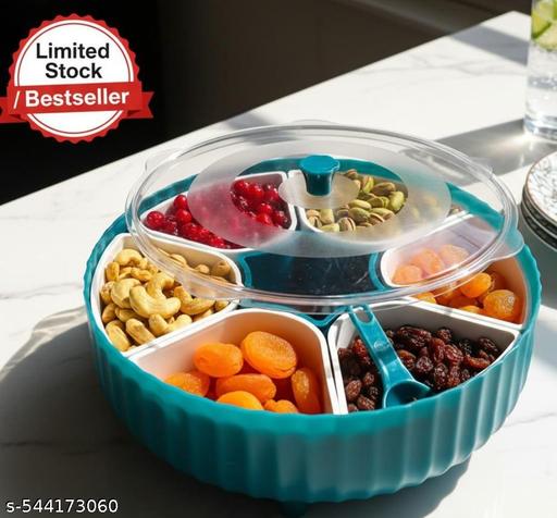 360° Rotating Masala Box 7 in 1 Airtight Spice Organizer with Spoon Transparent Plastic Masala Dabba for Kitchen Storage - Royal Basket
