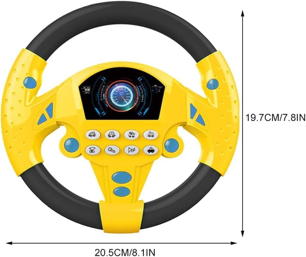 Kids Steering Wheel Toy Car Driving Simulator with Sound & Lights, Interactive Pretend Play Driving Toy for Toddlers, Musical Steering Wheel for Car Seat Stroller Travel Toy - Mehrlux 