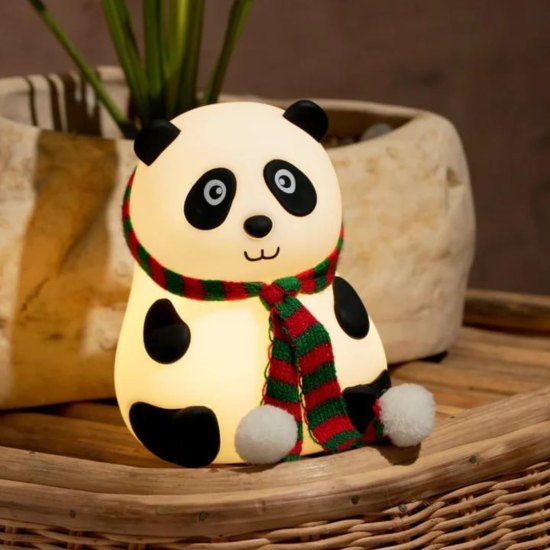 Rechargeable Night Panda Lamp, anda Touch Soft Silicone Lamp, 7 Colour Changing Light Non-Slip Base Perfect For Kids Bedroom, Birthday Gift for Girls and Boys