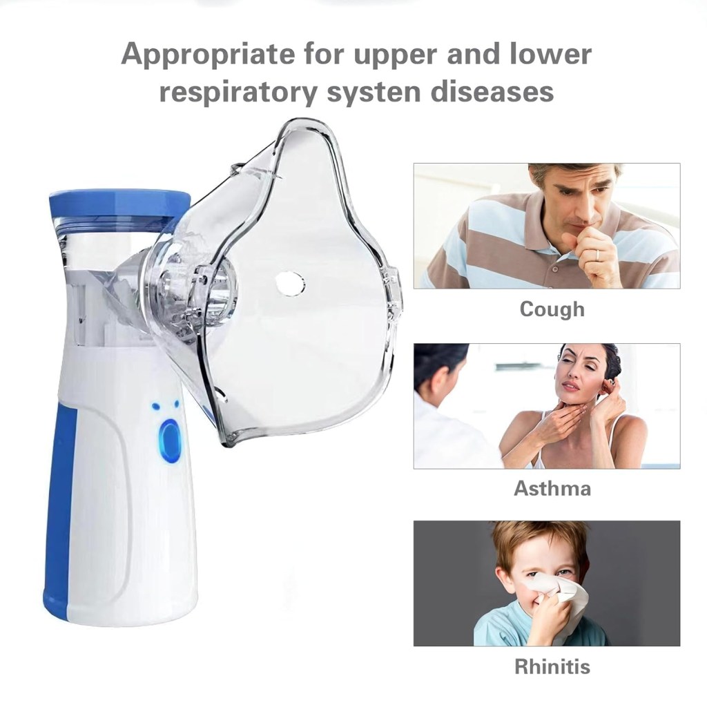 Portable Handheld Mesh Nebulizer Machine with 2 Masks - Mehrlux 