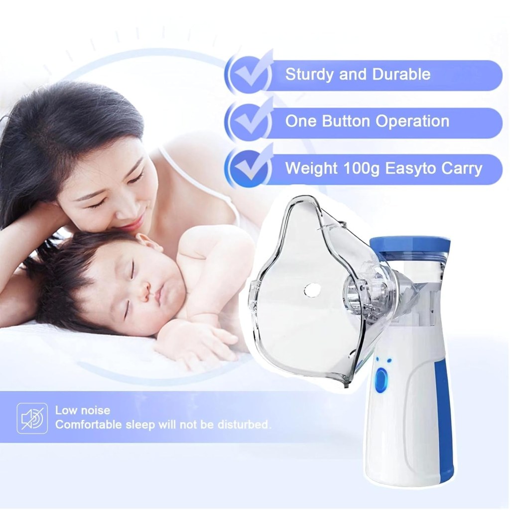 Portable Handheld Mesh Nebulizer Machine with 2 Masks - Mehrlux 