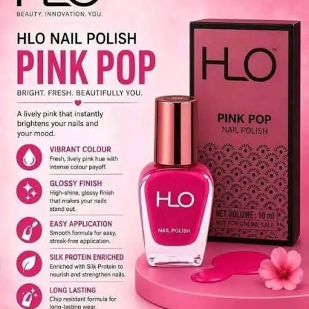HLO NAIL POLISH Pink Pop - My Health Plan