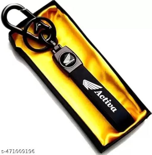 Kyop attractive leather metal hook keychain compatiable with Activa scooty - My Health Plan