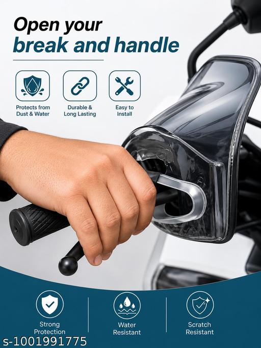 All Scooty Short Handle Cover for Rain | Transparent Waterproof Activa Handle Cover | Pack of 1 (Black Border) - My Health Plan