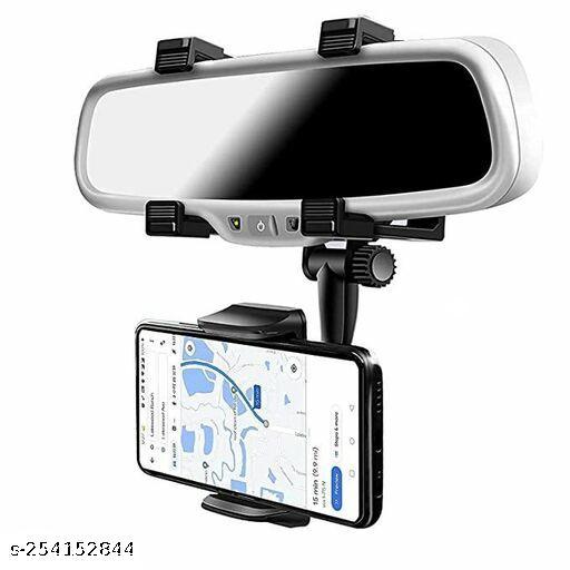 Car Mobile Holder- Rearview Mirror Phone Holder- Car Phone Mount- Phone Bracket, Phone Stand with 270° Swivel and Adjustable Clips, Universal Smartphone Cradle - My Health Plan