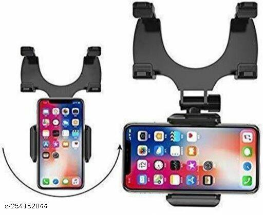 Car Mobile Holder- Rearview Mirror Phone Holder- Car Phone Mount- Phone Bracket, Phone Stand with 270° Swivel and Adjustable Clips, Universal Smartphone Cradle - My Health Plan