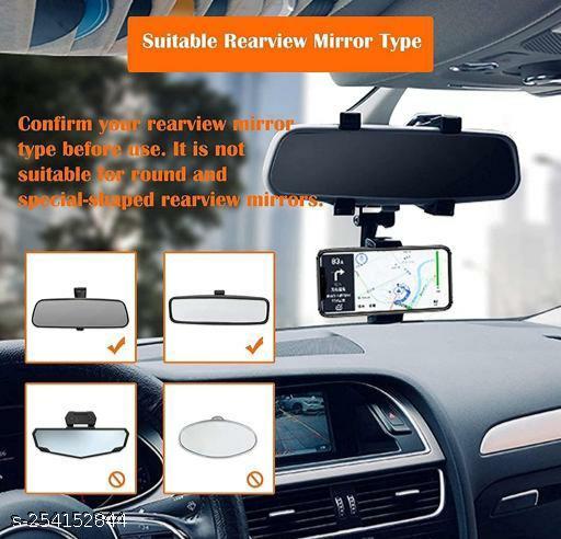 Car Mobile Holder- Rearview Mirror Phone Holder- Car Phone Mount- Phone Bracket, Phone Stand with 270° Swivel and Adjustable Clips, Universal Smartphone Cradle - My Health Plan
