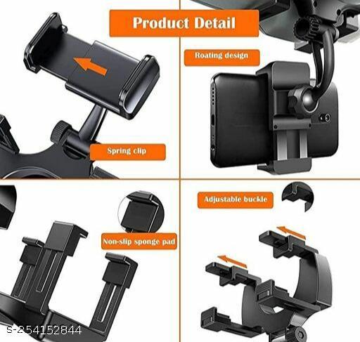 Car Mobile Holder- Rearview Mirror Phone Holder- Car Phone Mount- Phone Bracket, Phone Stand with 270° Swivel and Adjustable Clips, Universal Smartphone Cradle - My Health Plan