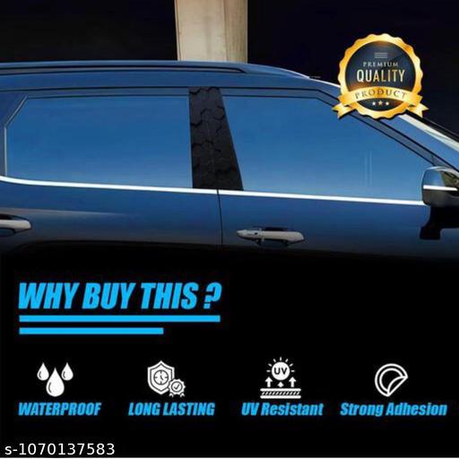 Black 3D Hexagon Car Pillar Decal | Honeycomb Pattern B Pillar Door Sticker | Stylish Automotive Exterior Accessory PACK OF 1 - My Health Plan