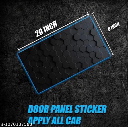 Black 3D Hexagon Car Pillar Decal | Honeycomb Pattern B Pillar Door Sticker | Stylish Automotive Exterior Accessory PACK OF 1 - My Health Plan