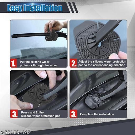 (PACK OF 2) Car Wiper Hole Protector Pad | Car Wiper Dust Front Cover Car Wiper Protector (Black) - My Health Plan