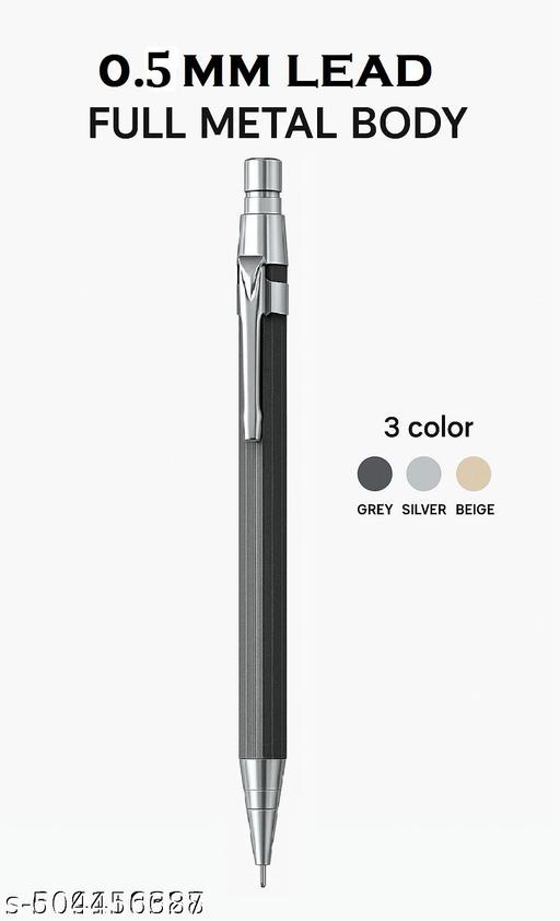 Definite Art 3pc 0.5mm Mechanical Pencil Set full Metal Body & 30 Extra 0.5mm Leads; Ideal for Writing, Sketching, Drawing, Architecture etc - My Health Plan
