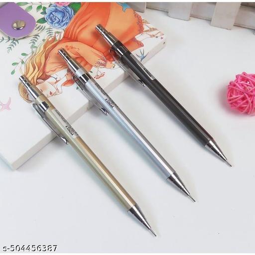 Definite Art 3pc 0.5mm Mechanical Pencil Set full Metal Body & 30 Extra 0.5mm Leads; Ideal for Writing, Sketching, Drawing, Architecture etc - My Health Plan
