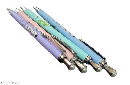 Art Metal Body Nature Print Pastel Body Mechanical Pencils 0.7 MM Lead Pencil Click Mechanical Pencil for Kids Students Boys Girls Stylish Pencils (Pack of 4 Pencils) - My Health Plan