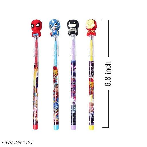 Random pack of 12  unique designer pencils for kids boys girls , gifting items - My Health Plan