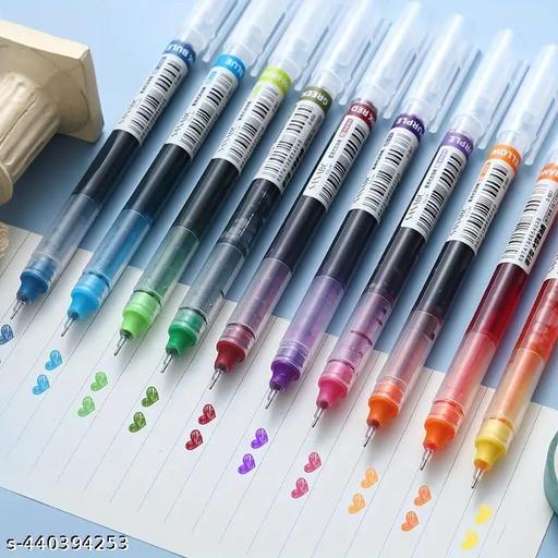 10-Color Liquid Ball Pen Set - High-Value Student Neutral Pen with Large-Capacity Ink and Quick- Drying, Continuous Flow for Smooth Handwriting - My Health Plan
