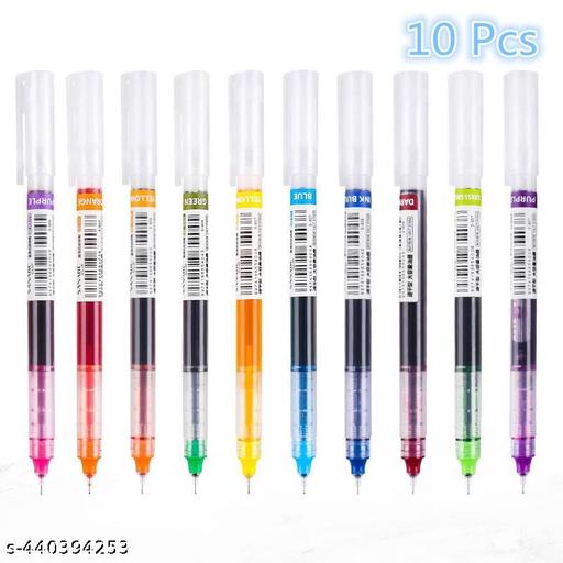 10-Color Liquid Ball Pen Set - High-Value Student Neutral Pen with Large-Capacity Ink and Quick- Drying, Continuous Flow for Smooth Handwriting - My Health Plan