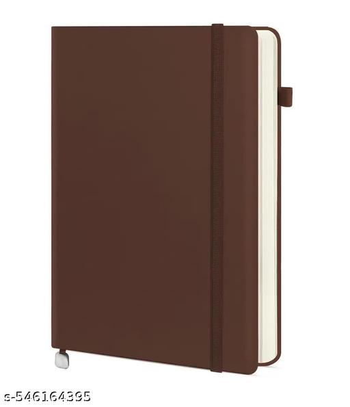 Executive A5 Diary Notebook with Pen Holder A5 Note Book Single Rule 200 Pages  (Brown) - My Health Plan