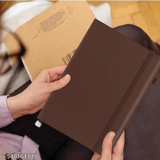 Executive A5 Diary Notebook with Pen Holder A5 Note Book Single Rule 200 Pages  (Brown) - My Health Plan