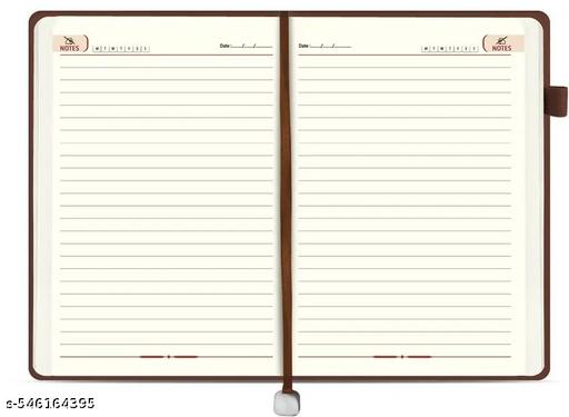 Executive A5 Diary Notebook with Pen Holder A5 Note Book Single Rule 200 Pages  (Brown) - My Health Plan