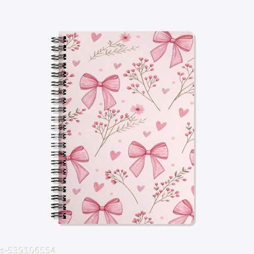 Spiral Printed Notebook with White Unruled Plane Pages,Spiral Bound Spiral Printed Unruled Diary notebooks for Girls Stylish Pages :100 (Size :A5) - My Health Plan