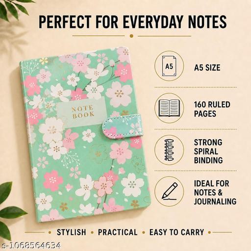 A5 Printed Spiral Diary with 160 Ruled Pages Stylish Cover for Notes Journaling Office School and Daily Writing Use Notebook - My Health Plan