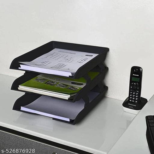 Nestivo office file storege paper latter rack tray 3 layer /triple stack latter tray for office and home for studeny and collagious classroom paper latter file and project orgenizer tray rack,desktop file orgenizer,paper storege box rack 3-tire paper tray.  - My Health Plan