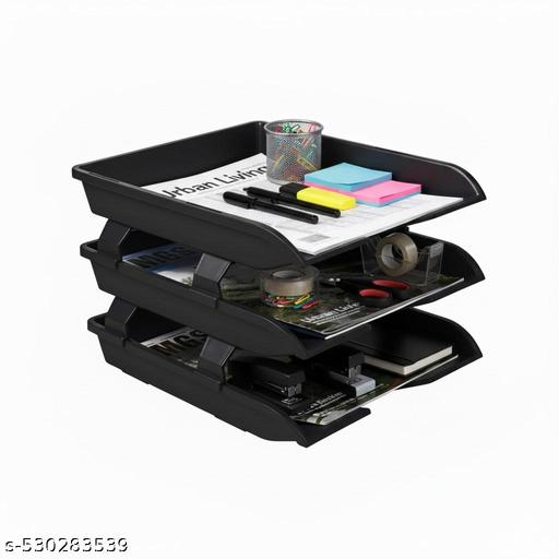 Nestivo Premium 3-Tier Stackable Document Tray! Designed for maximum organization and efficiency, this sleek, black paper rack provides dedicated space for all your files, folders, and notebooks. It’s the ultimate solution to a tidy and productive environment - My Health Plan