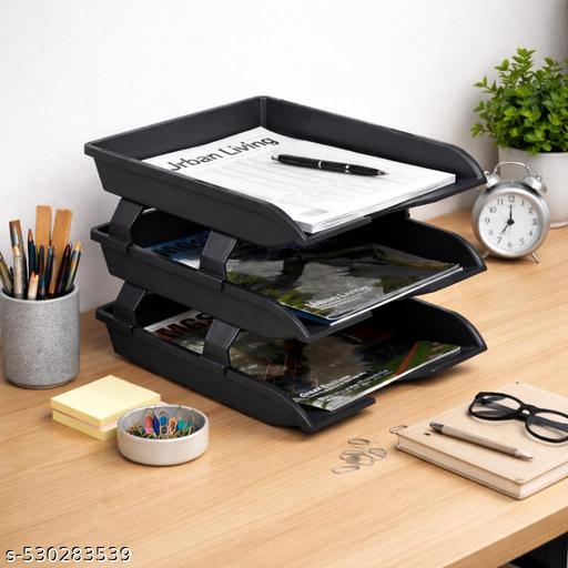 Nestivo Premium 3-Tier Stackable Document Tray! Designed for maximum organization and efficiency, this sleek, black paper rack provides dedicated space for all your files, folders, and notebooks. It’s the ultimate solution to a tidy and productive environment - My Health Plan