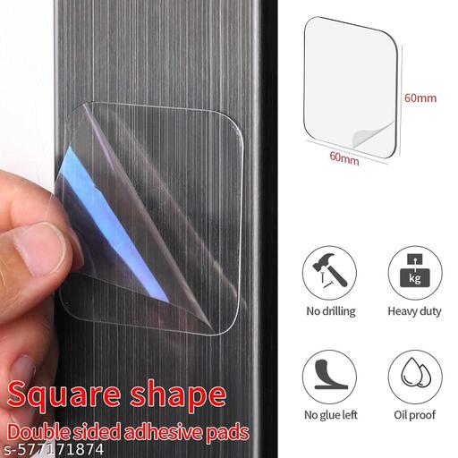 Self Adhesive Tape Double Sided Heavy Duty Tap for Wall, Kitchen, Office, Wall, Car | Stickers for Home (Size - 6cm x 6cm, 20 pcs Double side sticker, transparent) - My Health Plan