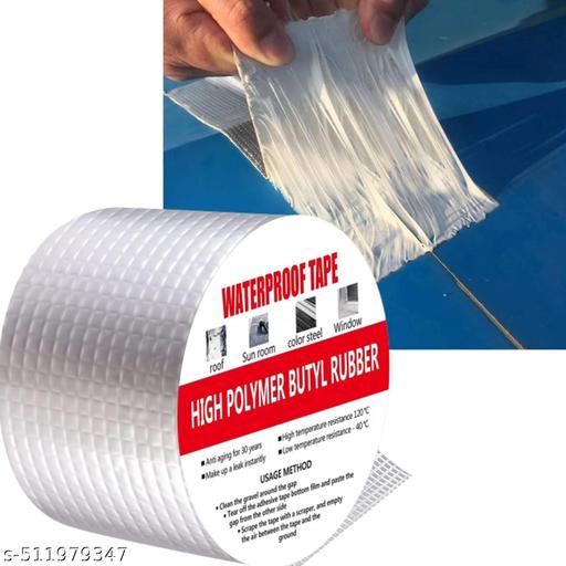 Super Strong Adhesive Waterproof tape Permanent Repair Roof Water Leakage Solution Rubber Foil Suitable for Roof Leak, surface Crack, Window Sill Gap, Boat Sealing, Tank Leak (5CM*5Meter) - My Health Plan