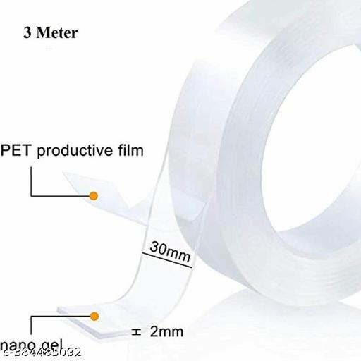 3 Meter Multipurpose Double Sided Tape - Adhesive Silicone Tape, Heavy Duty, Heat Resistant, Multi-Functional, Removable, Washable, Reusable Anti-Slip Gel Nano Grip Tape (grip tape) - My Health Plan