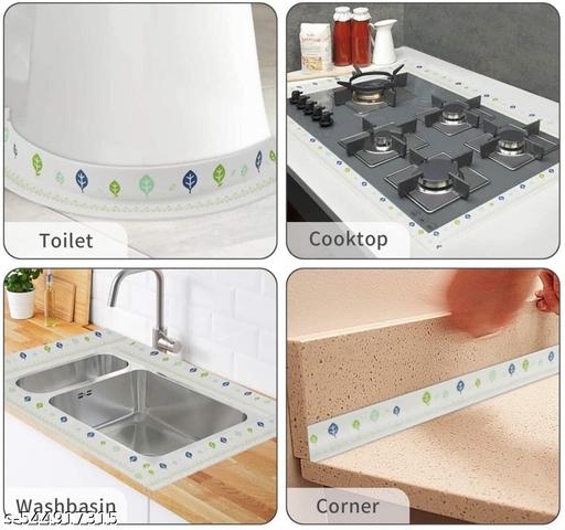 Waterproof Tape for Kitchen Sink Oil Proof Caulk Kitchen Sink Tape Waterproof for Corner Caulk Self Adhesive Sealing Tape Gap Sealer for Platform Bathroom 3.2m*3.8cm (Multi Print) - My Health Plan