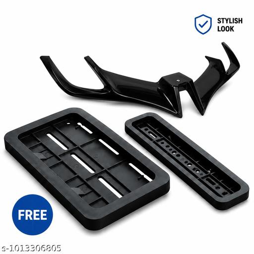 Combo (Winglet with Number Plate Frame) | Stylish Black | Premium Black ABS Plastic | - My Health Plan