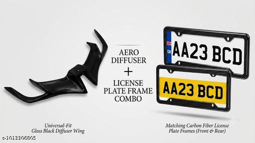 Combo (Winglet with Number Plate Frame) | Stylish Black | Premium Black ABS Plastic | - My Health Plan