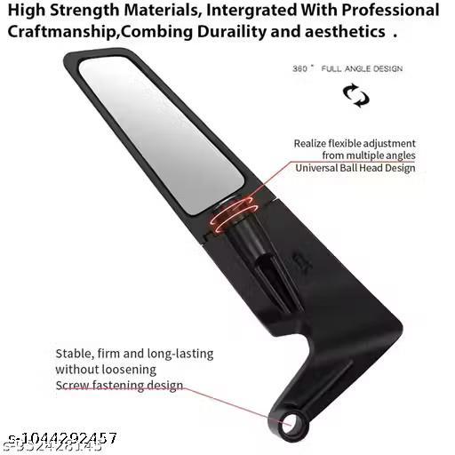 Universal Motorcycle Bike Mirrors Set Adjustable Rotating Rear View Mirror, 180° Foldable & Rotatable Side Mirrors with Stealth Wind Wings Design - My Health Plan