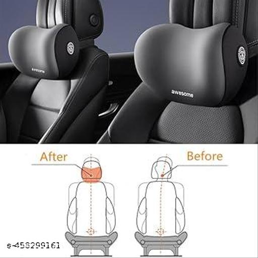 Car Neck Pillow,Neck Pain Relief for Long Drive Car Seat Back Head Rest Memory Foam Pillow for Driving with Adjustable Strap,and Breathable Removable Cover (Black) - My Health Plan