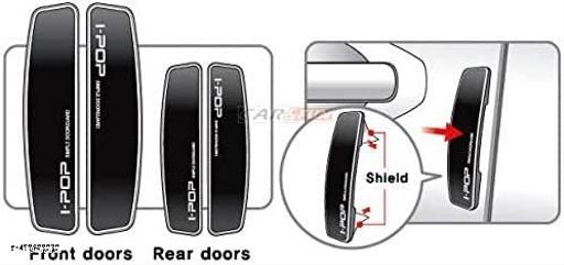 I-Pop Black Car Door Guard Premium Quality Compatible with Any Car (Set of 4 Piece) - My Health Plan