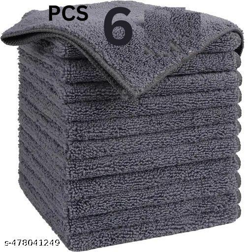 AKAAY Microfiber Cleaning Cloth, 6 Pack Premium Microfiber Towels for Cars, Lint Free, Scratch-Free, Highly Absorbent,  Cleaning Rags for Car, Household, Kitchen, Window, 40X 40 Grey  Pack of 6 - My Health Plan