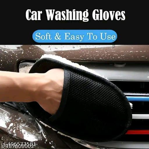 MultI Car Cleaning Glove | Cleaning Supplies dust Cleaner | Car wash Microfiber Cleaner Gloves | Car & Bike Cleaning Glove Hand Duster Accessories (1 Pcs) - My Health Plan