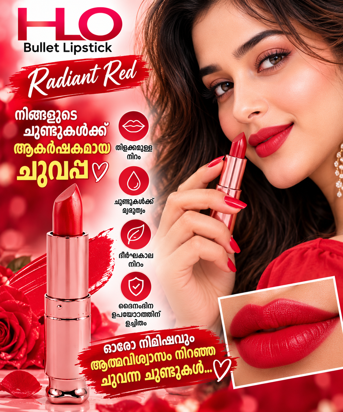 HLO Bullet Radiant Red Lipstick - My Health Plan
