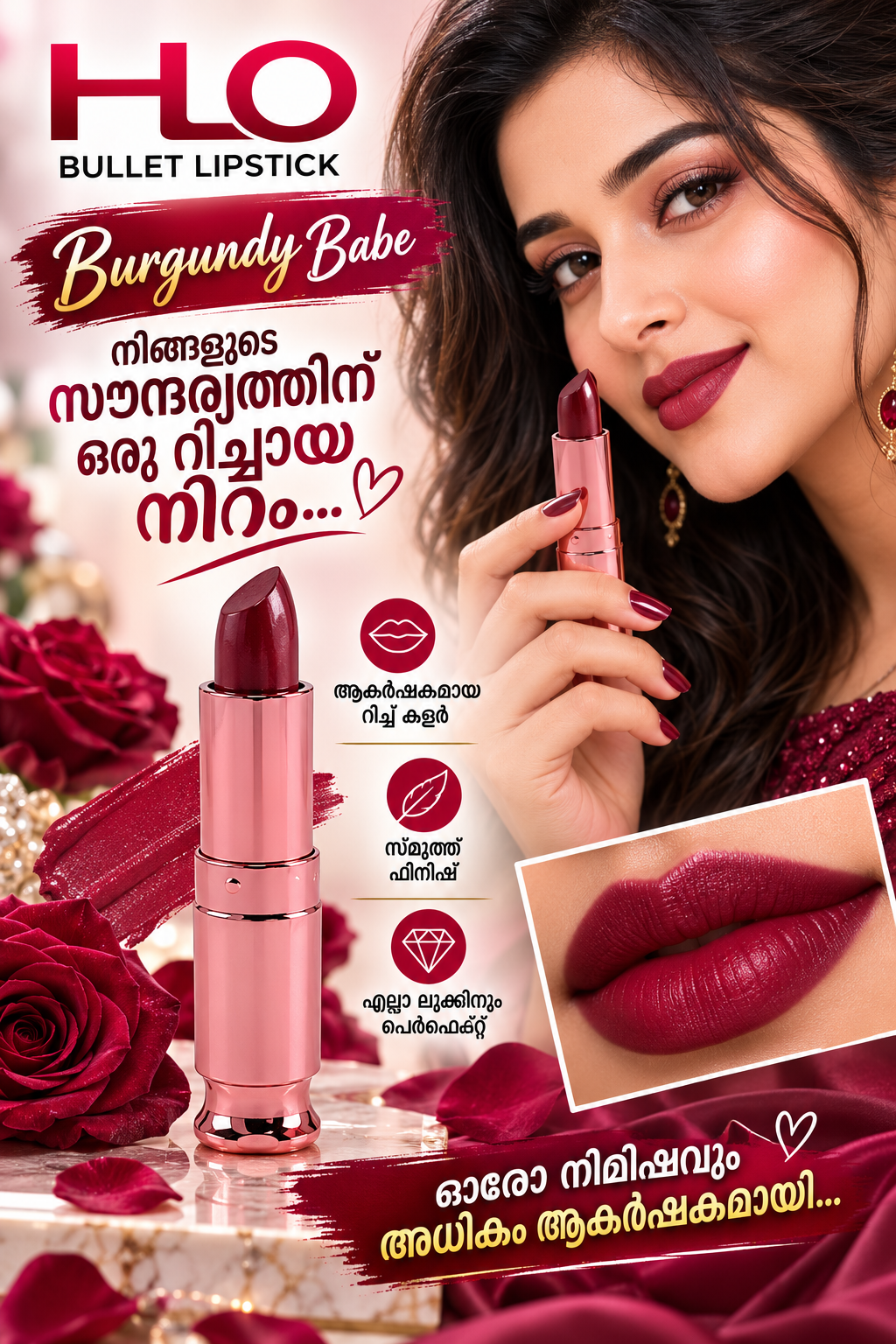 HLO Bullet Burgundy Babe Lipstick - My Health Plan
