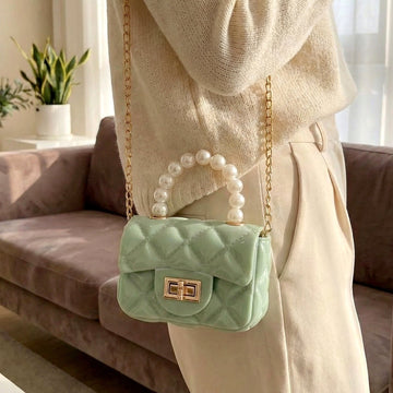 Elegant Quilted Mini Handheld & Sling Fashion Handbag (1 PC) - Myshopic 