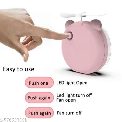 Portable Mirror Fan Rechargeable with LED Light – Foldable Mini Fan, Small Fan,USB Charging Hand Fan with 1200mAh Battery & 3 Speed Modes  Travel, Makeup, Kitchen,Women’s Personal Pankhaa - M Y V E L O R A
